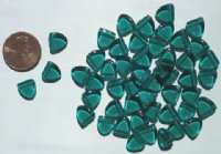 50 9mm Triangle Beads - Emerald
